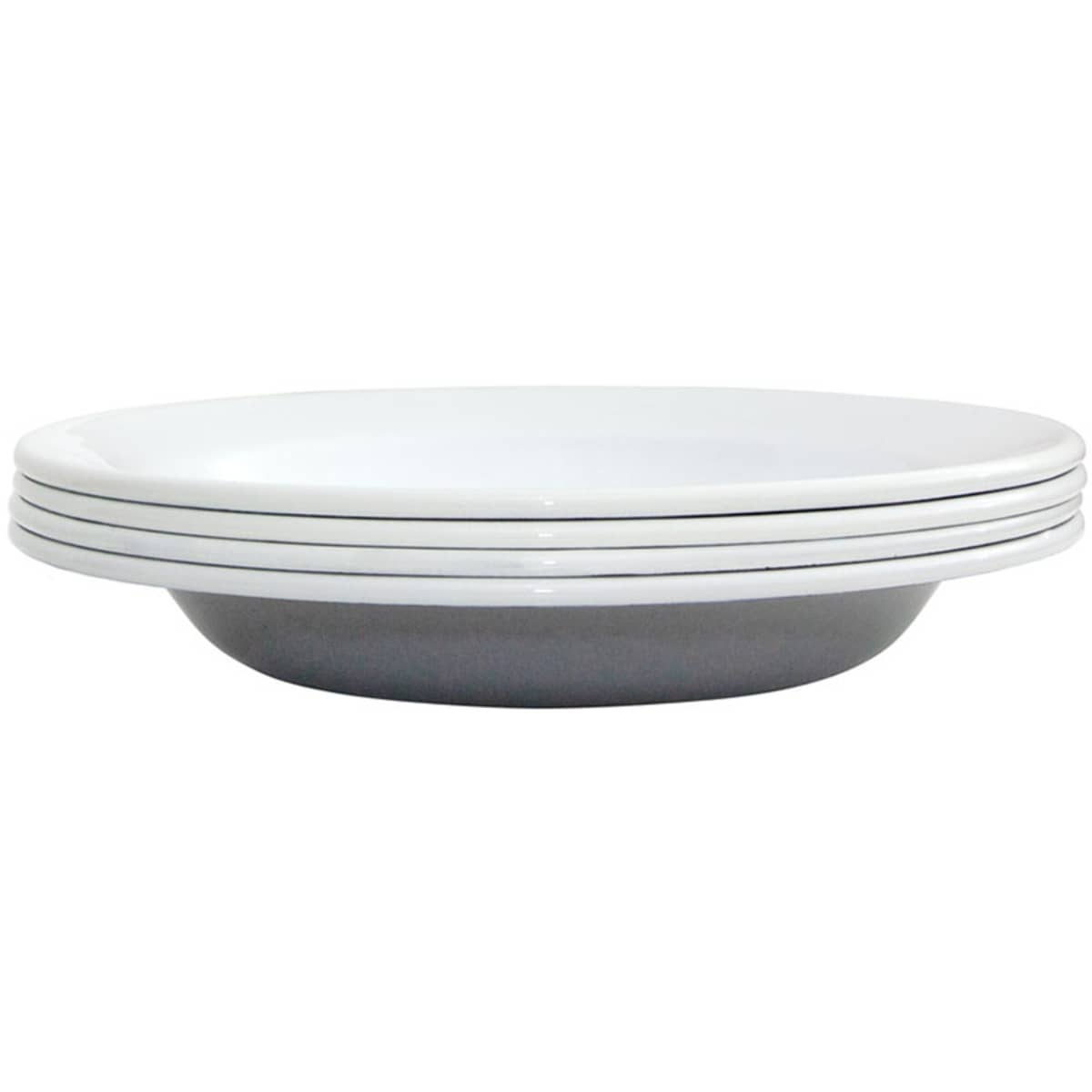 Dyb tallerken 22 cm. 4 stk. Grå