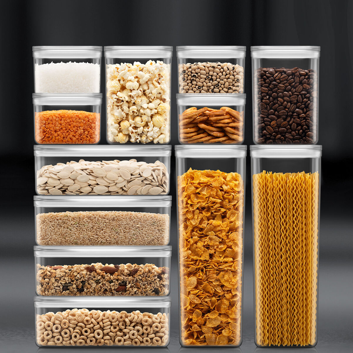 Canteen opbevaringsbeholder 12 dele, tranperant