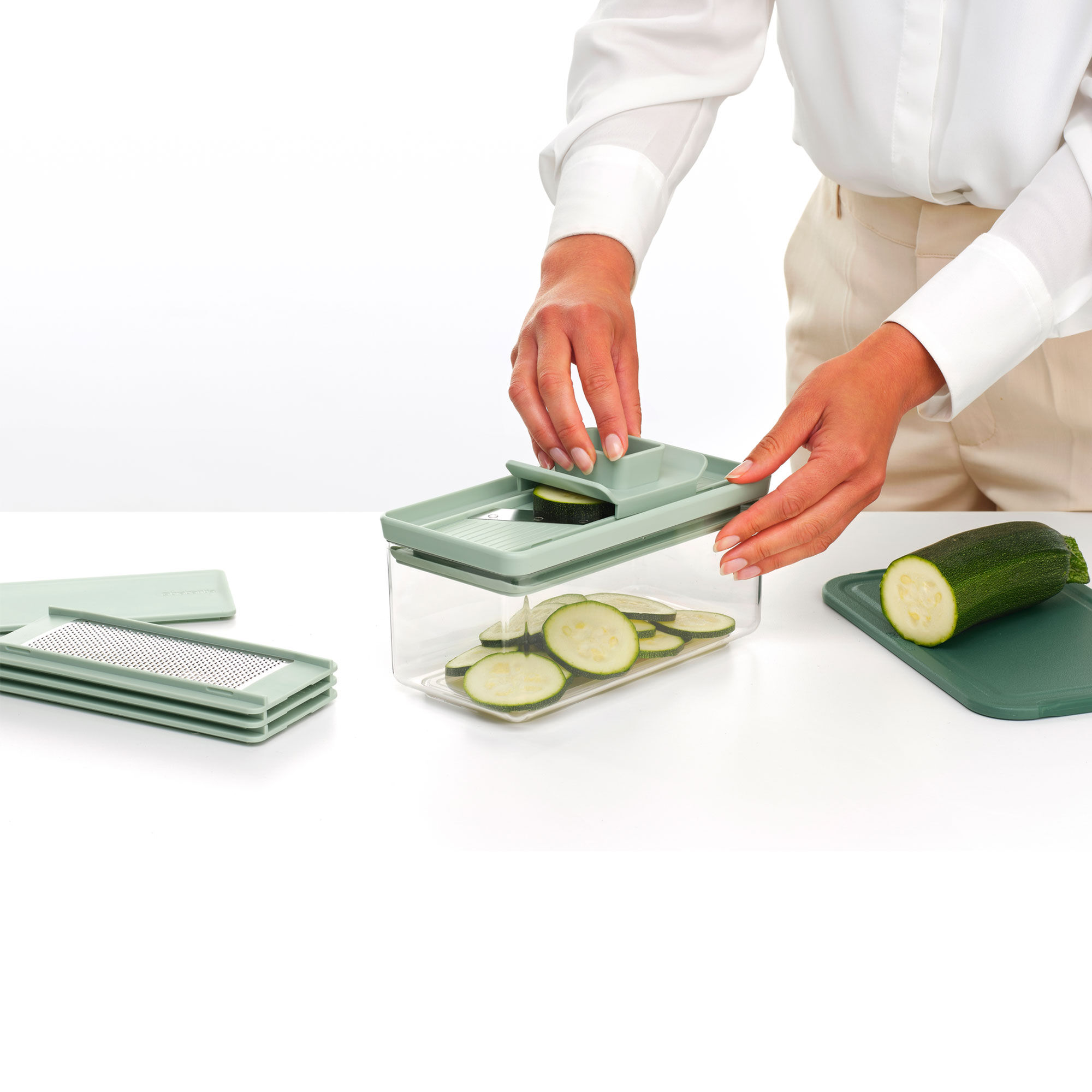Tasty+ skære- og rivejernssæt, lysegrøn