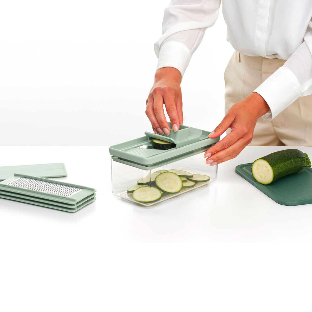 Tasty+ skære- og rivejernssæt, lysegrøn