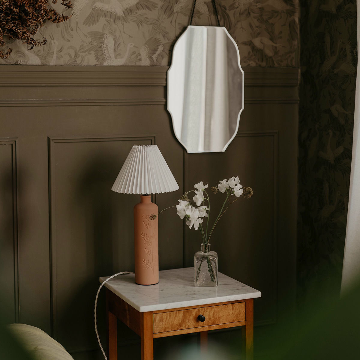 Flora Terrakotta bordlampe, 46 cm
