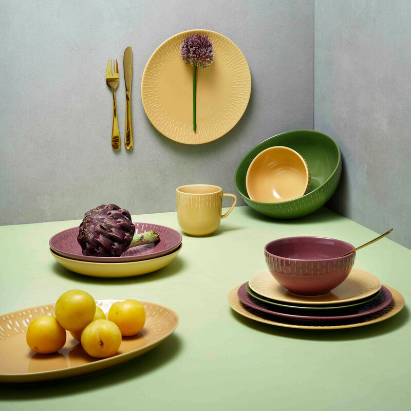 Confetti middagstallerken 27,5 cm, mustard