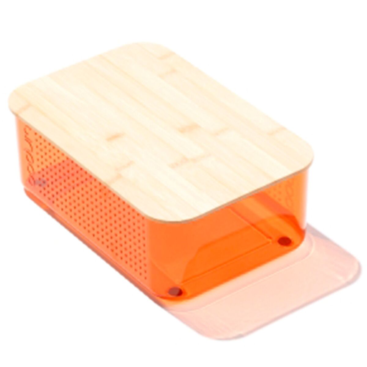 Brödlåda med bambulock liten, orange