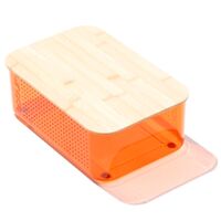 Brödlåda med bambulock liten, orange