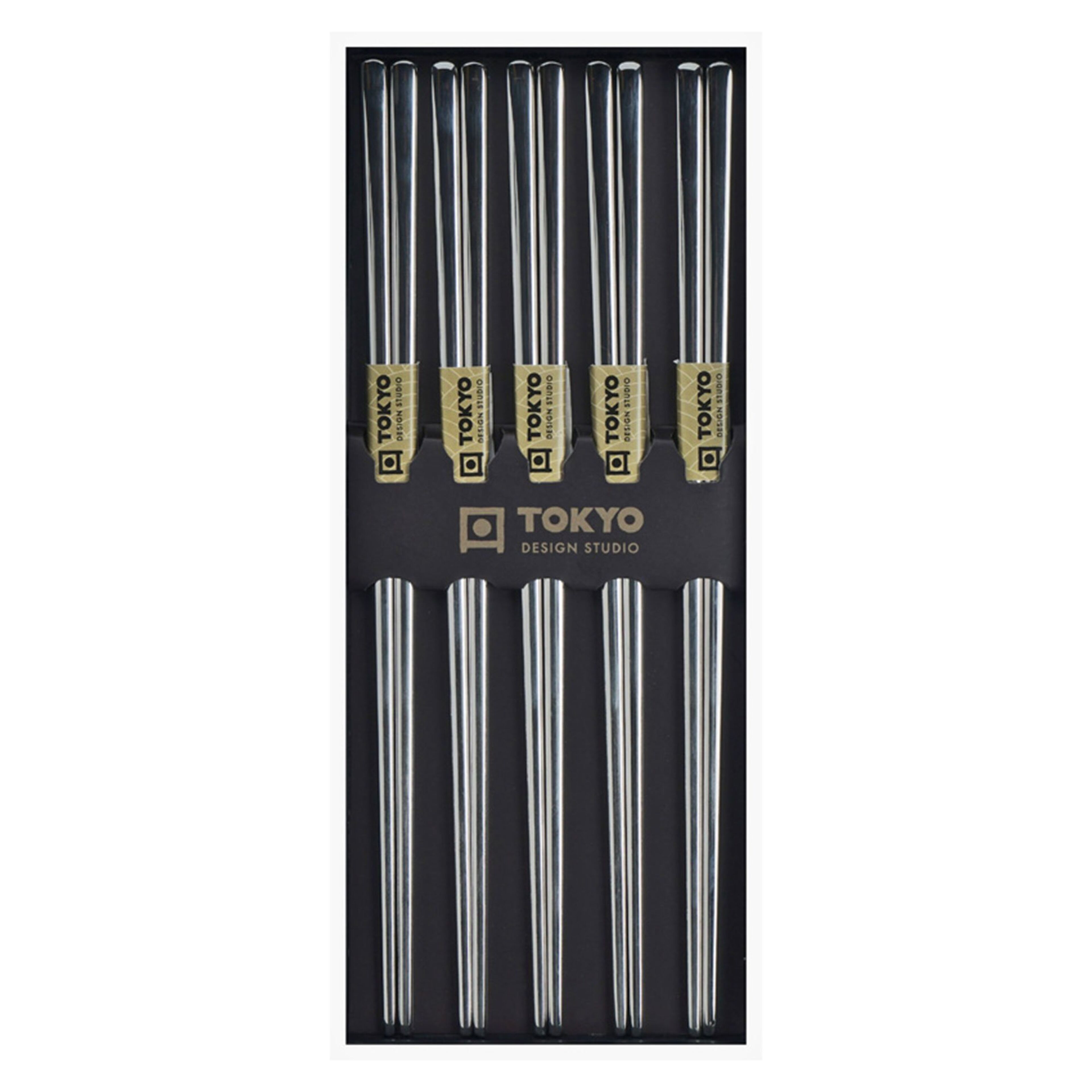 Ätpinnar 5 pack, rostfritt stål, silver