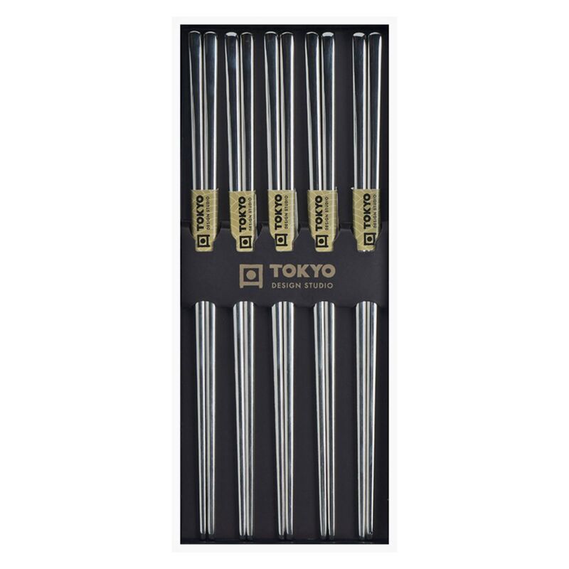 Ätpinnar 5 pack, rostfritt stål, silver