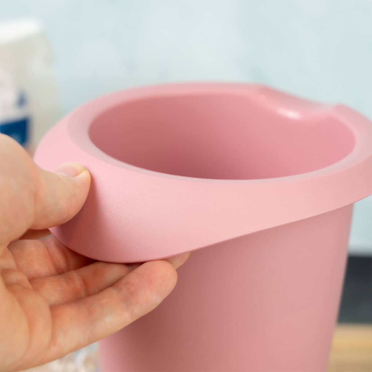 Røreskål 1 liter, pink/hvid