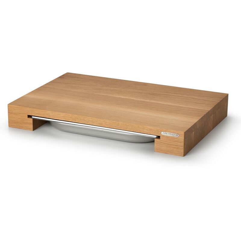 Skärbräda i ek med låda 39 x 27 cm