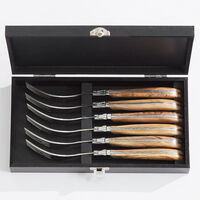 Gaffelset i presentask 6 delar, olivträ