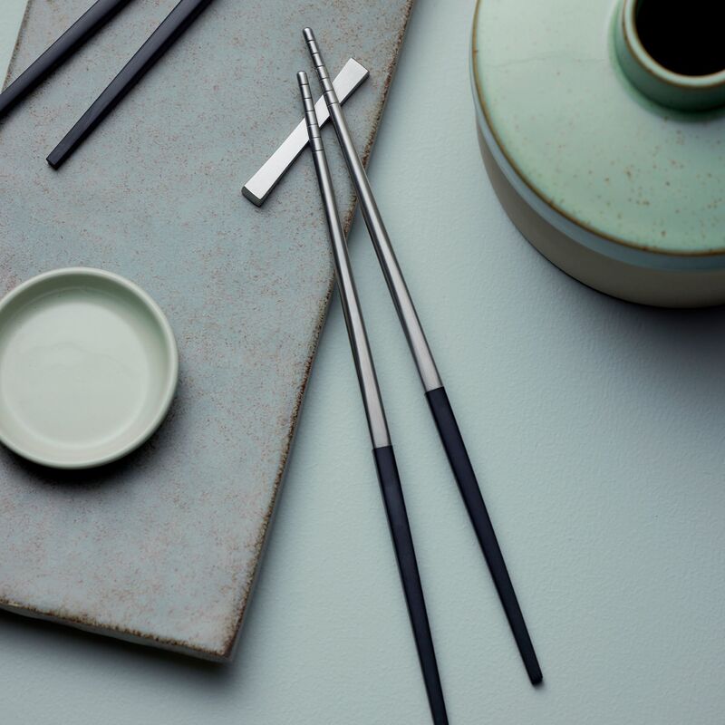 Focus de Luxe spisepinde-sæt 6 dele, sort/mat stål