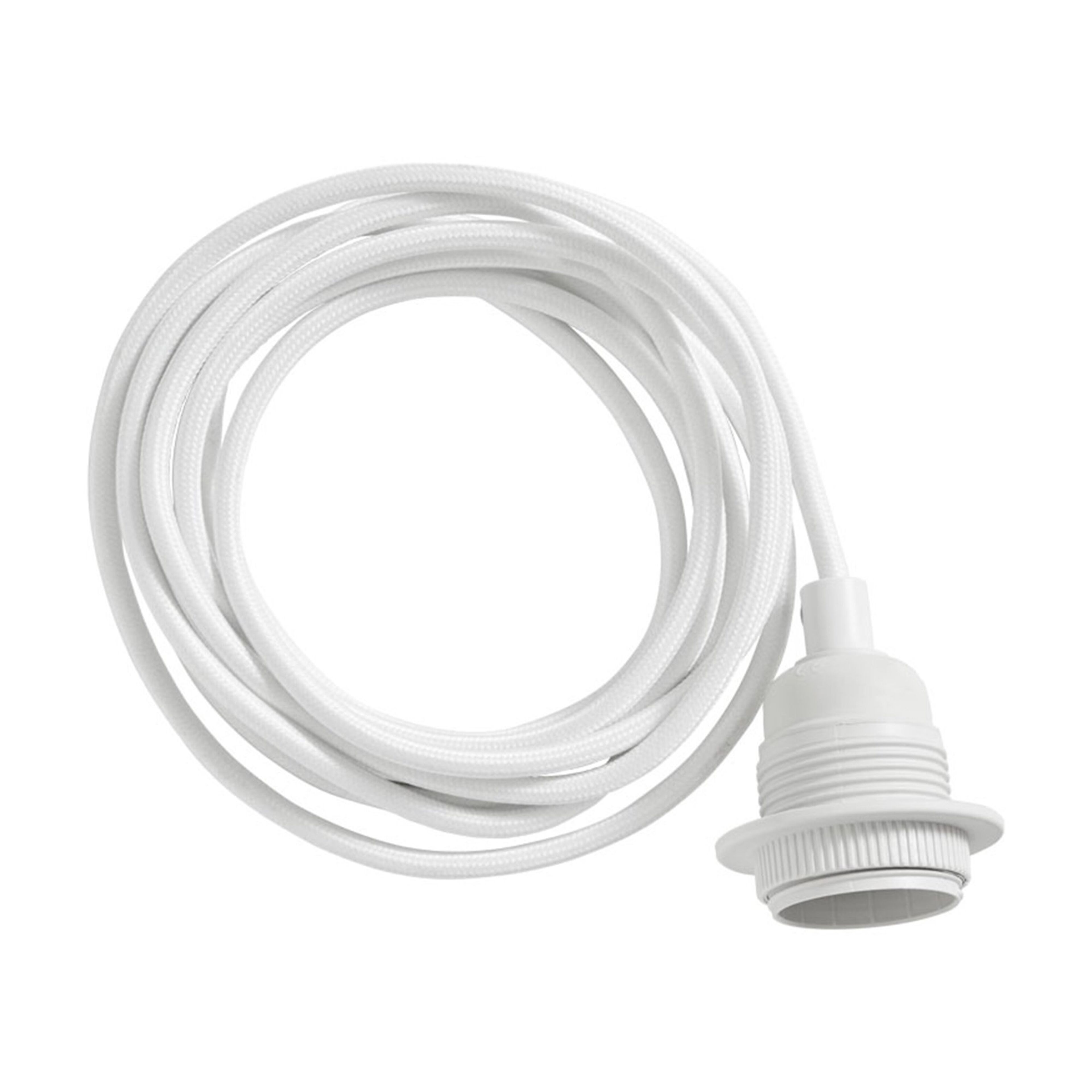 Ledning med sockel, vit