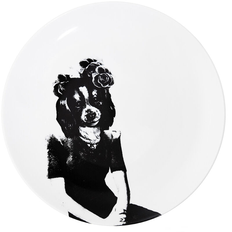 Porselenstallerken 26 cm Oss kvinner imellom "Tvilling Hund"