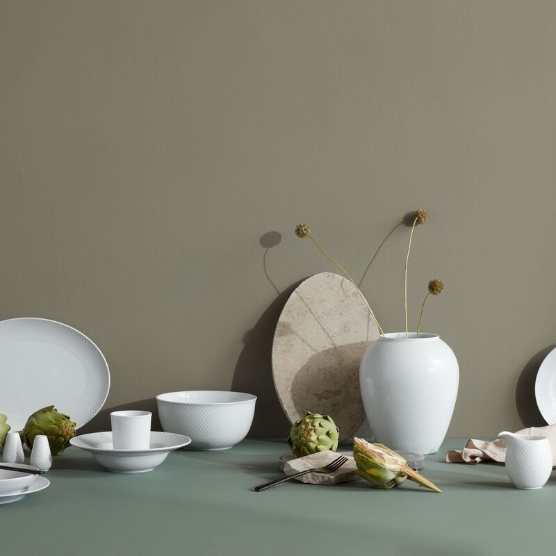 Rhombe Serveringsbolle, hvit Ø17,5 cm