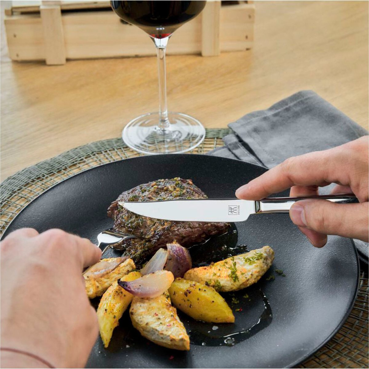 Grillbestick Rostfri i 12 delar i Trälåda