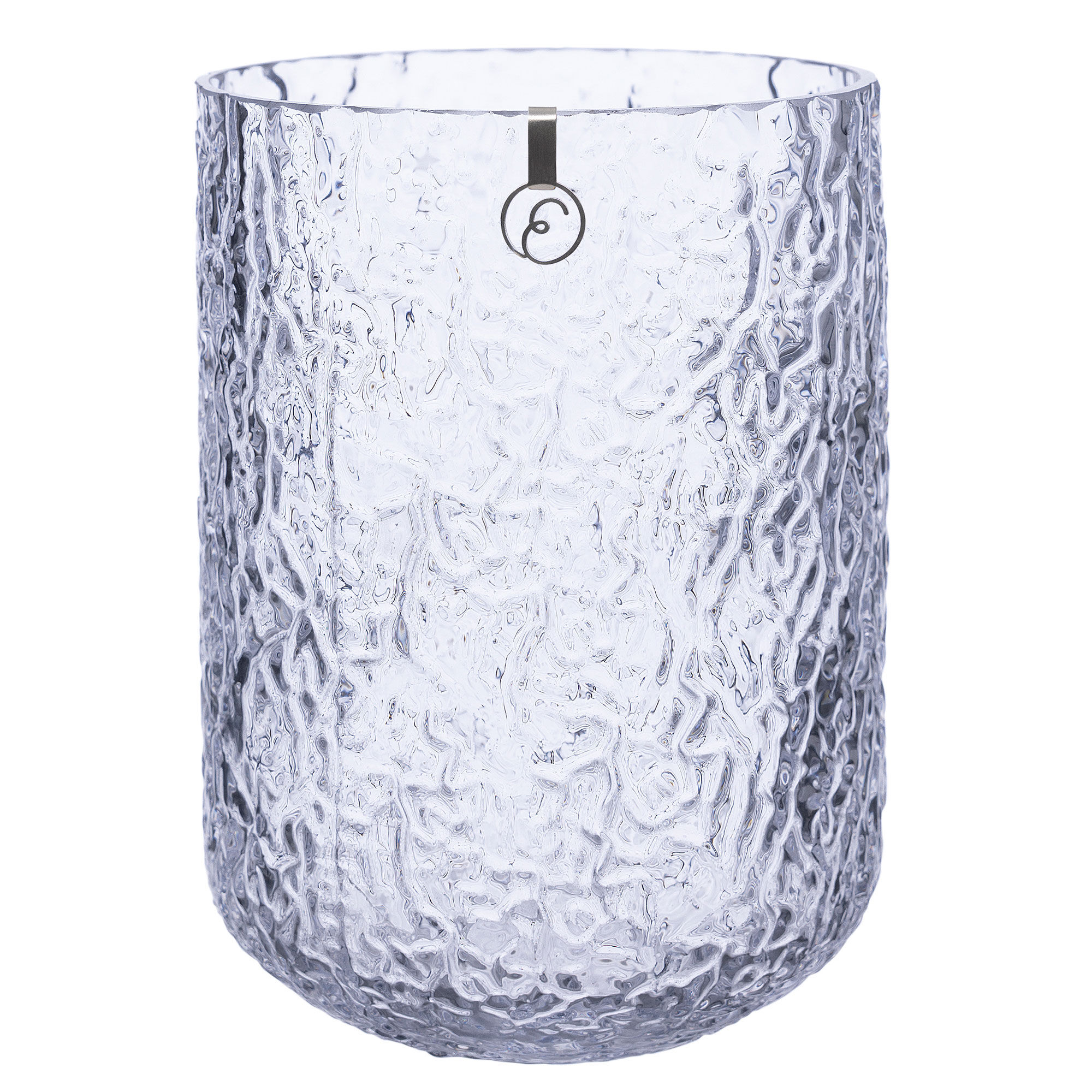 Glasvas 18 cm, mönstrat glas
