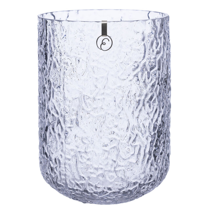 Glasvase 18 cm, mønstret glas