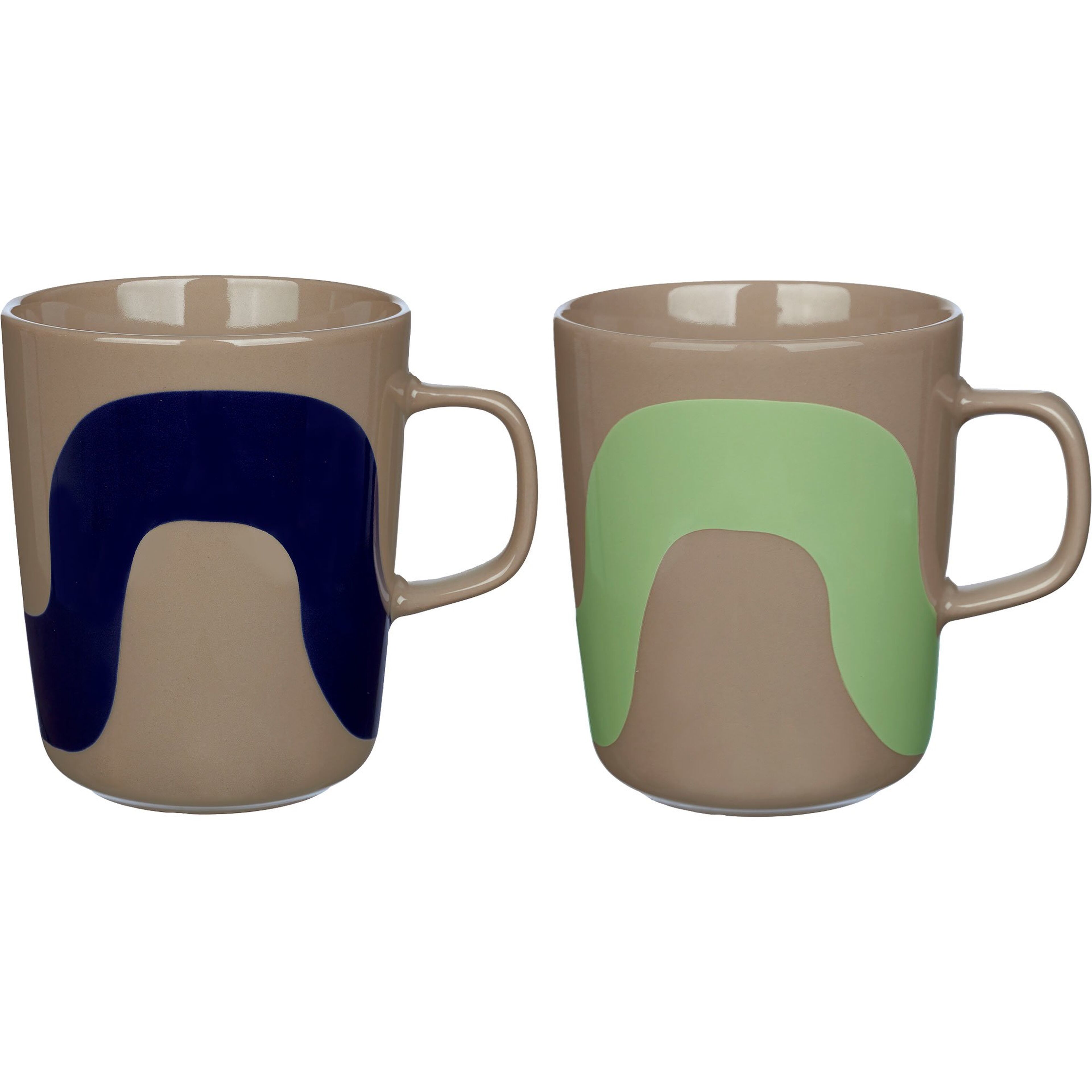 Seireeni mugg 2-pack, 2,5 dl, blå/brun/mint