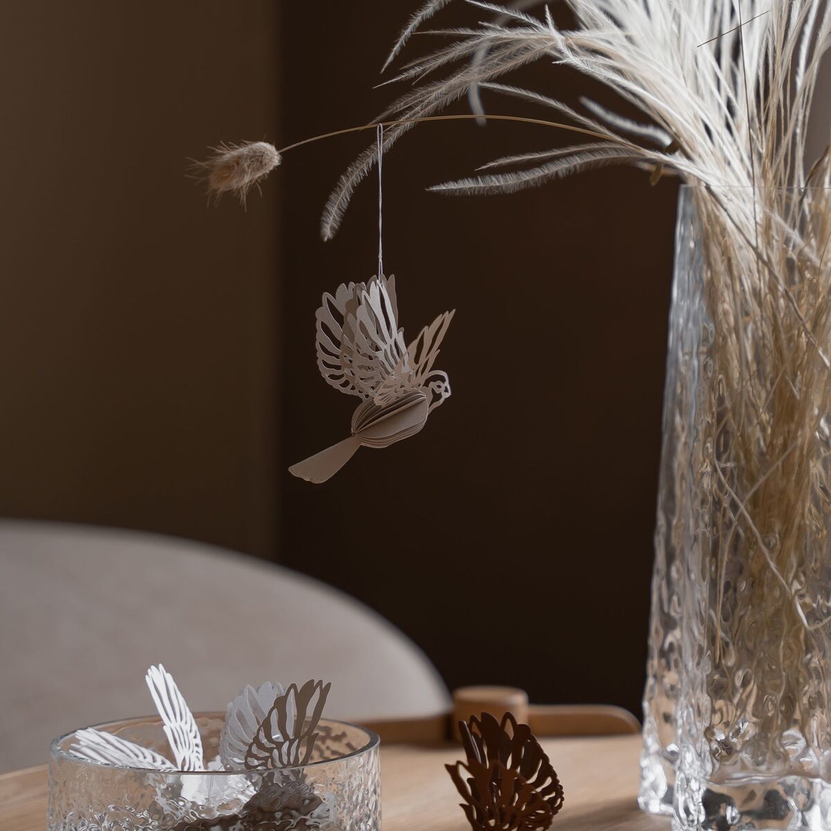 Paper Bird koriste 2-pakkaus, sand