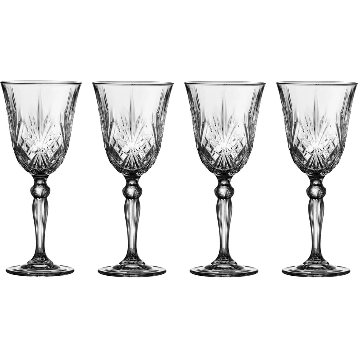 Melodia vitvinsglas, 4 stk.