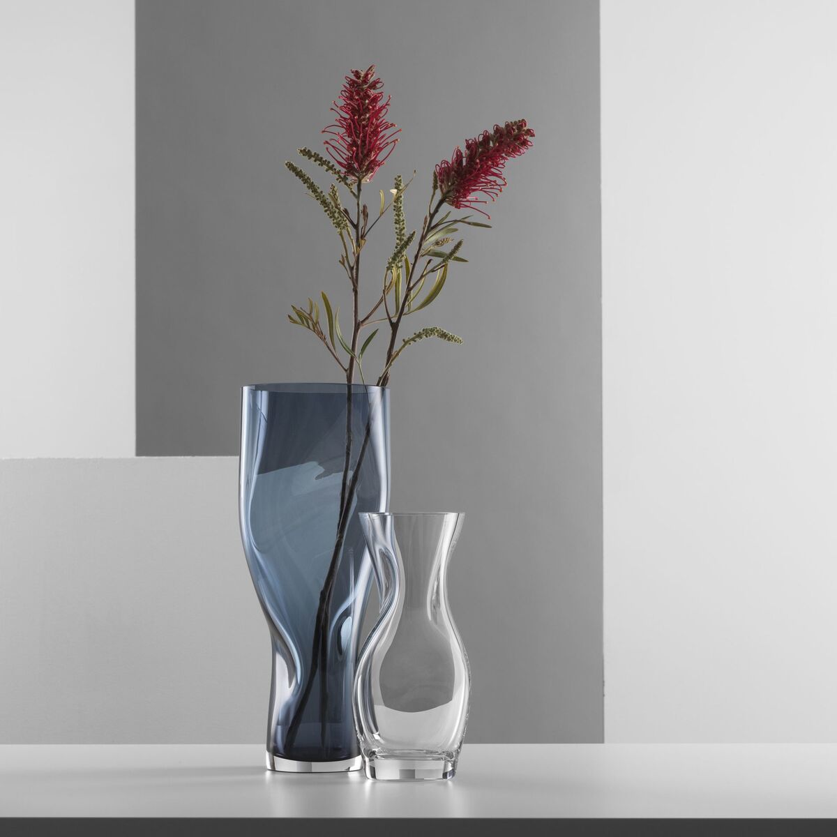 Squeeze vase 34 cm, blå