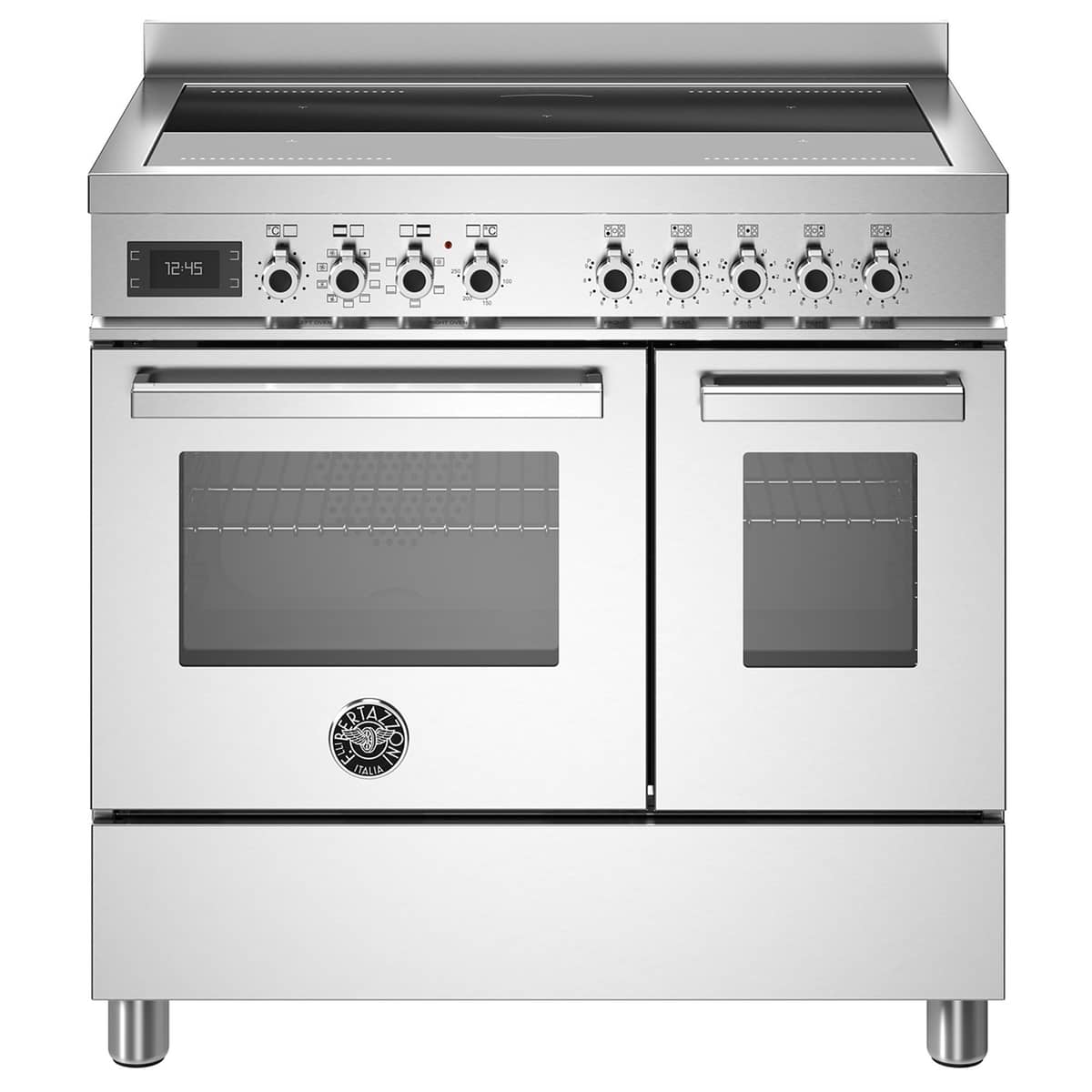PRO95I2EXT Professional induktionsspis med dubbelugn, 90 cm, rostfritt stål