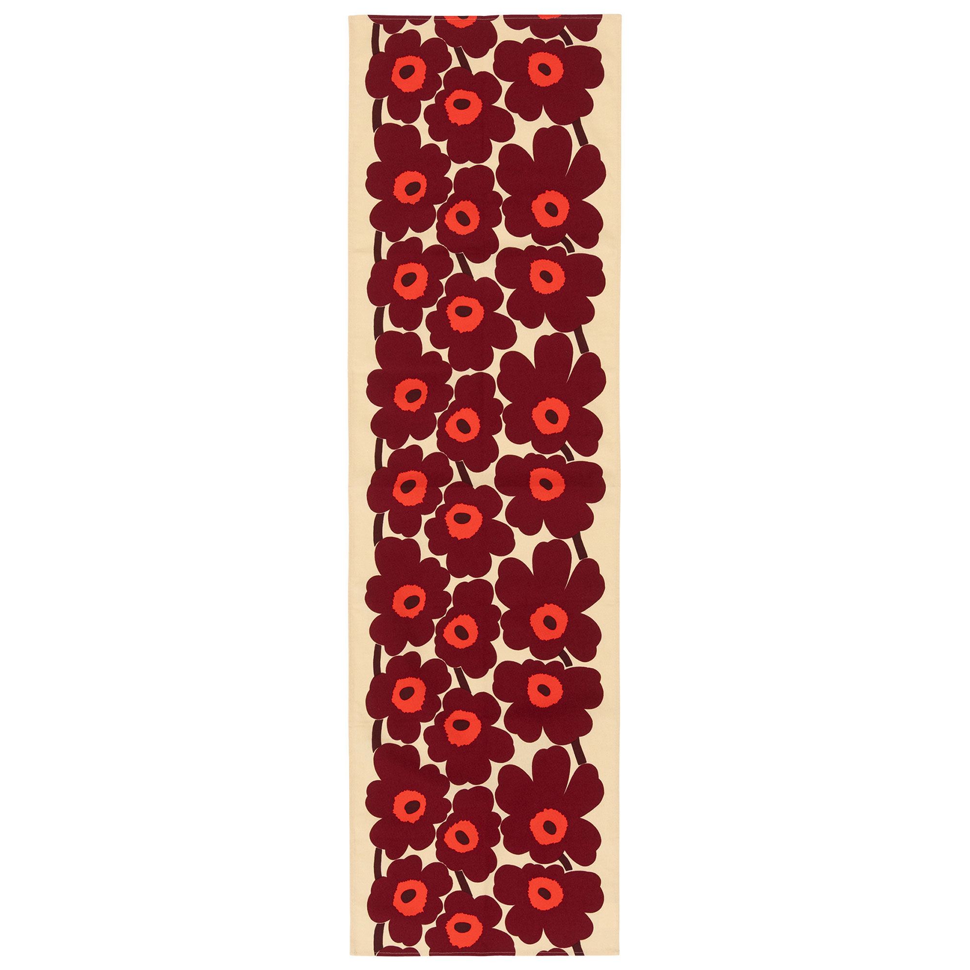 Unikko Bordløber 43Ã150 cm, vanilje/vinrød/rød