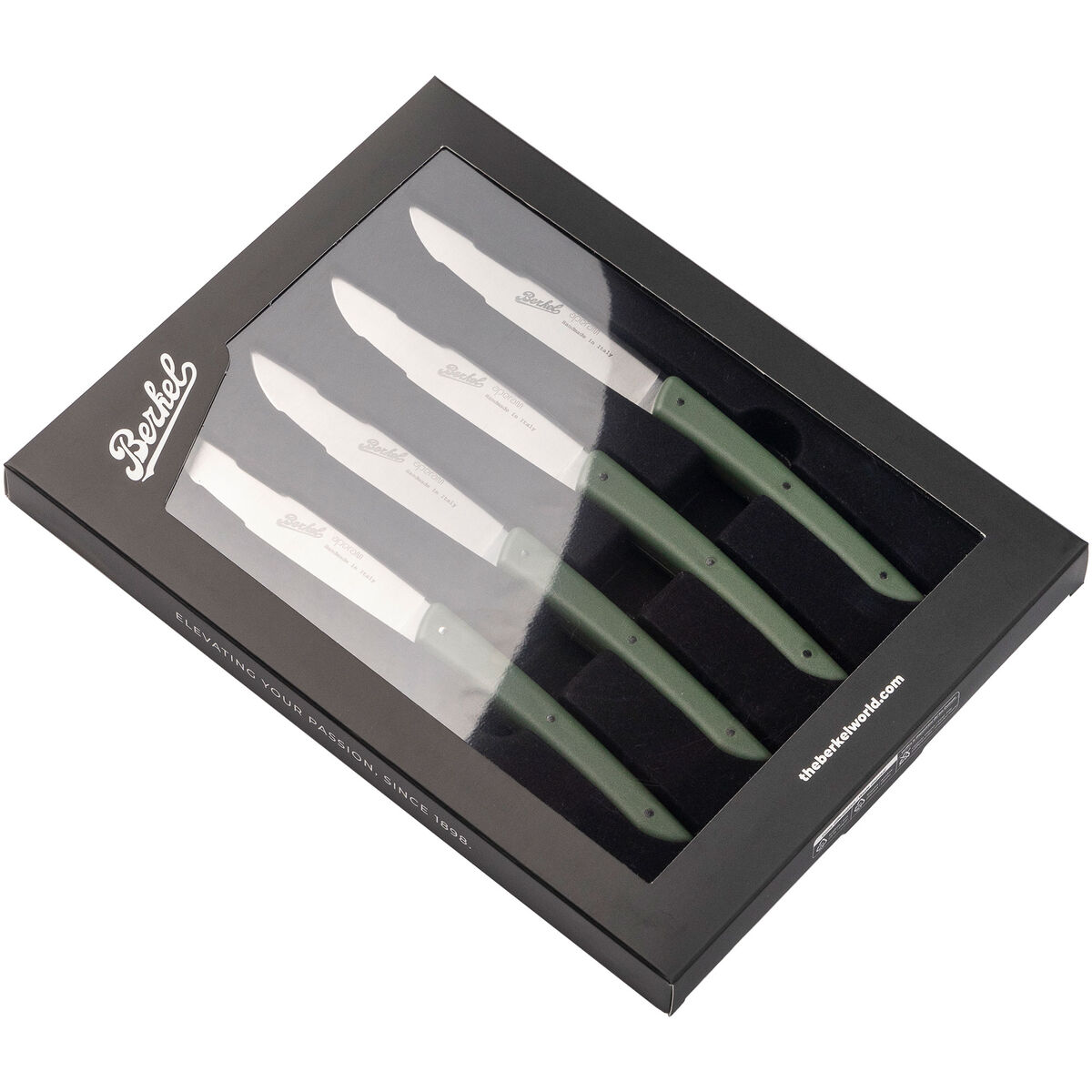 Steakkniv 4 stk, olivengrøn