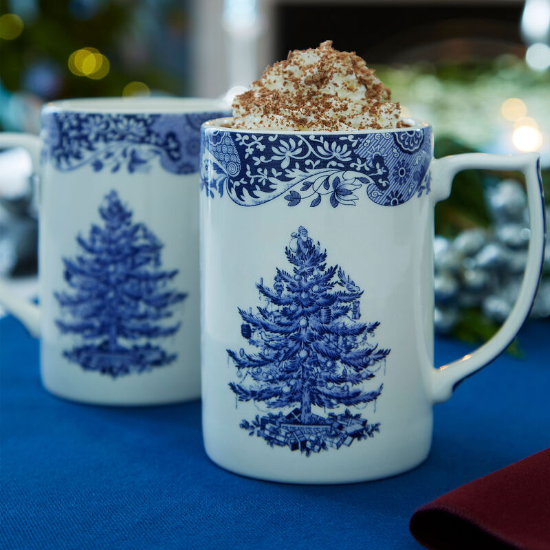 Spode Blue Italian Christmas Tree Muki 35cl