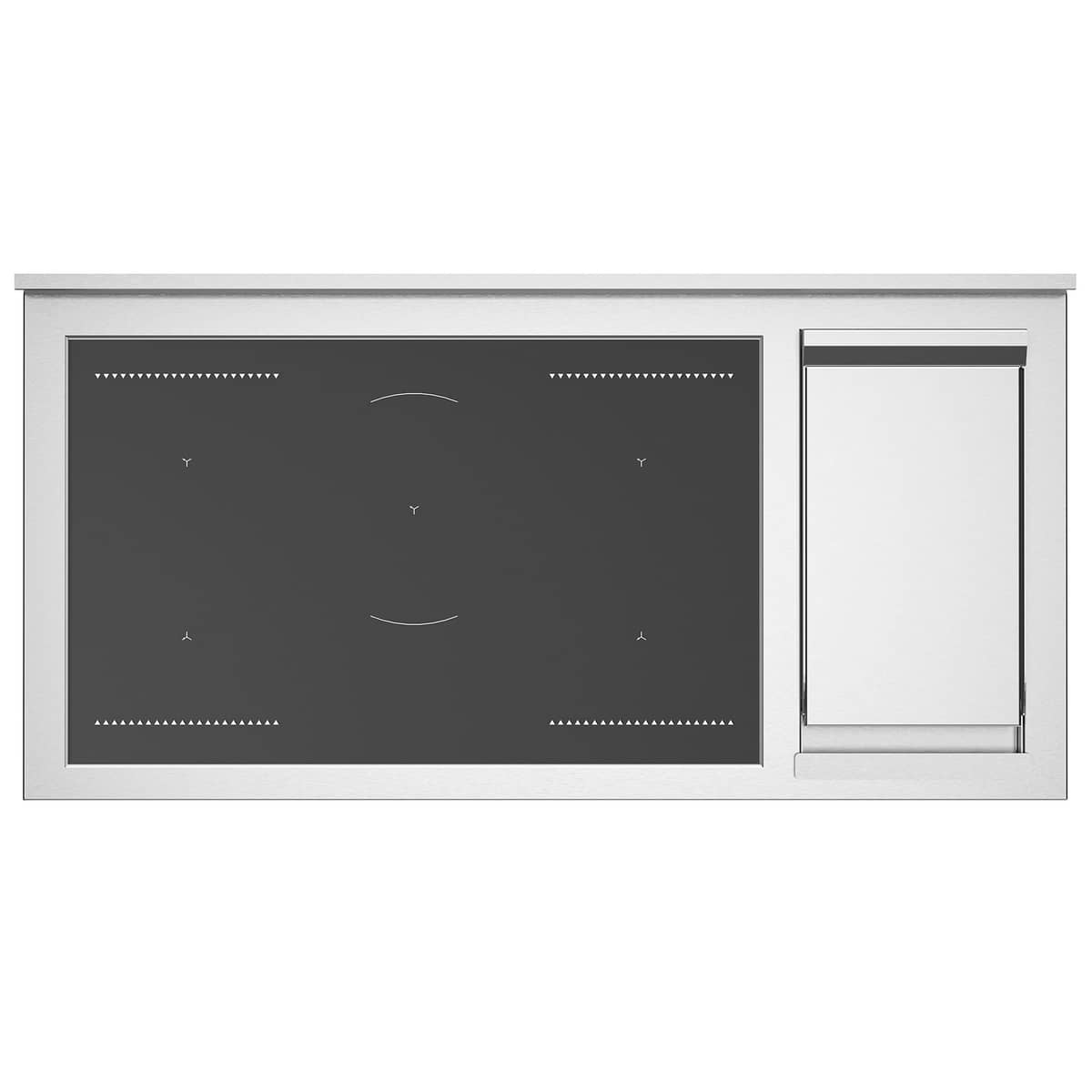 Heritage induktionsspis med stekbord och dubbelugn 5 zoner 120 cm, rostfritt stål