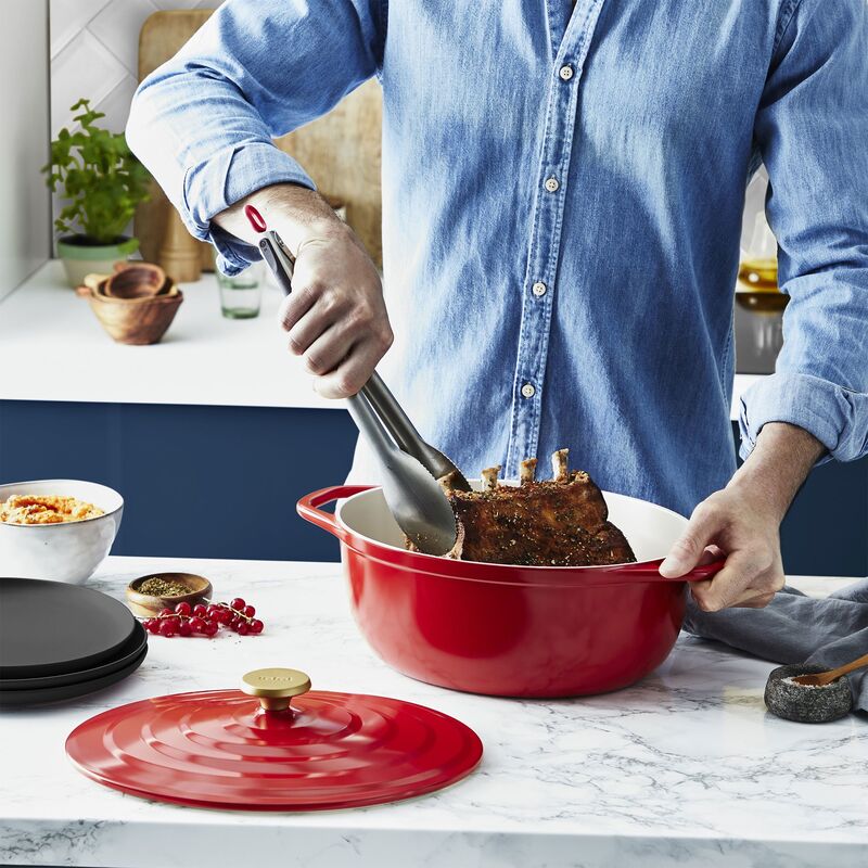 Air oval gryde, 5,7 liter, 30 cm, rød