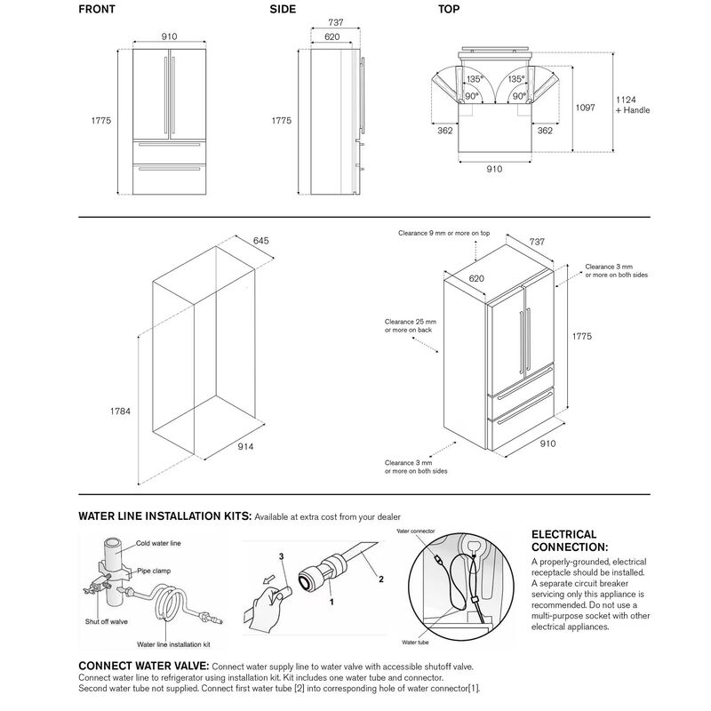 Master hvidevarepakke 90 cm, rustfrit stål
