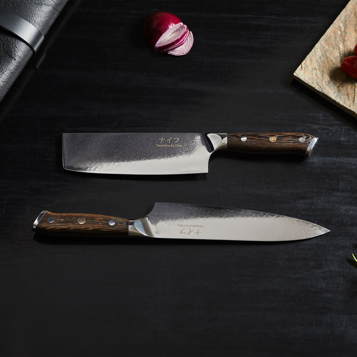 Wengè kockkniv 32 cm + grönsakskniv 30 cm