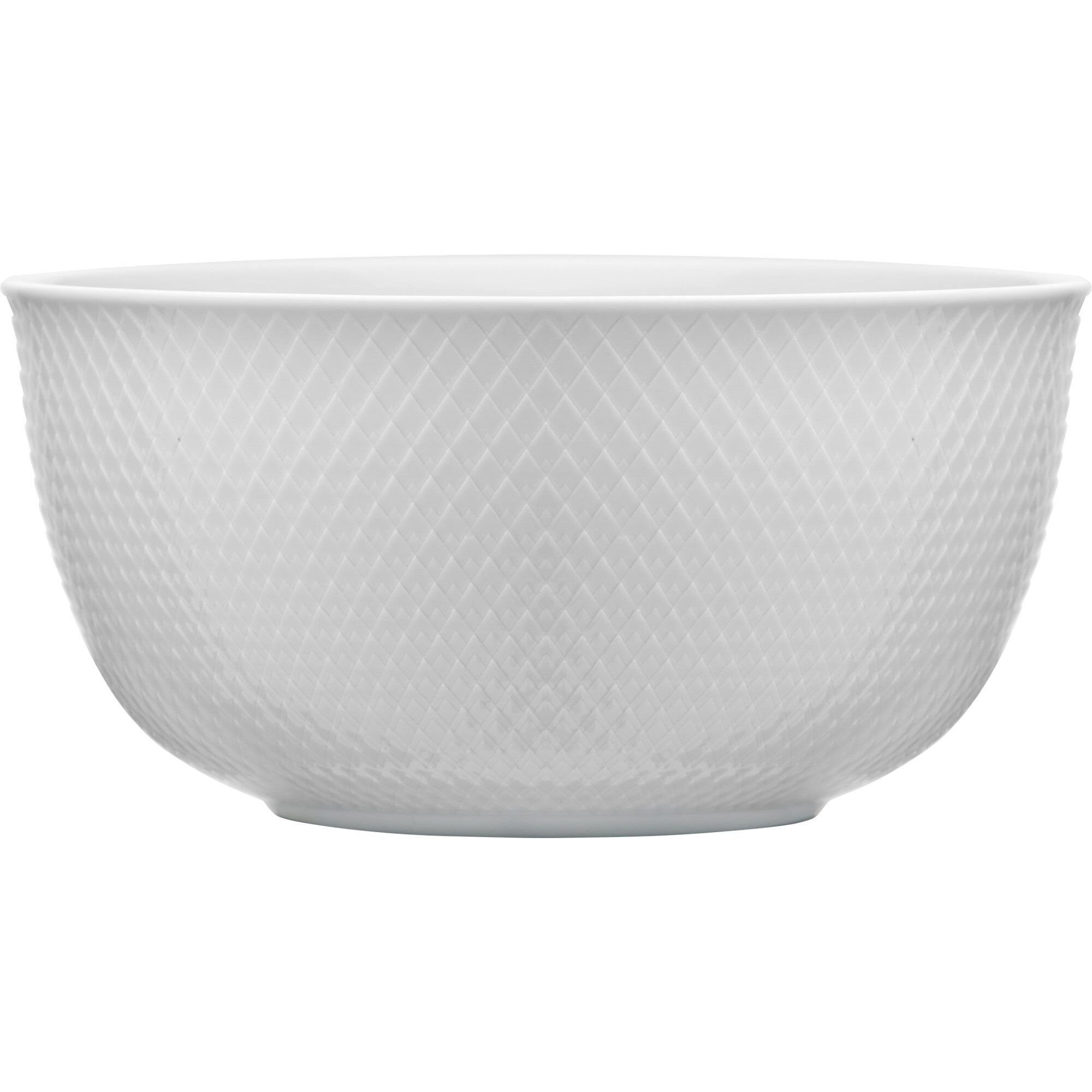 Lyngby Porcelæn Rhombe serveringskål Ø17,5 cm hvit