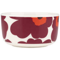 Marimekko Unikko kulho 50 cl, valkoinen/viininpunainen/punainen