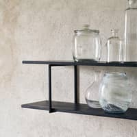 Woods hylla 70 cm, svart