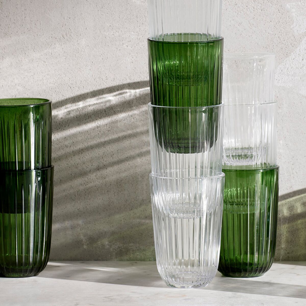 Hammershøi vandglas, 37 cl, Ø 8 cm, 4 stk, grøn