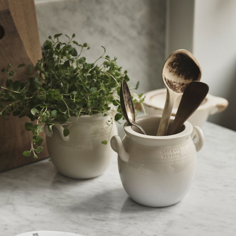 Krus, 1 liter, stentøj, sand