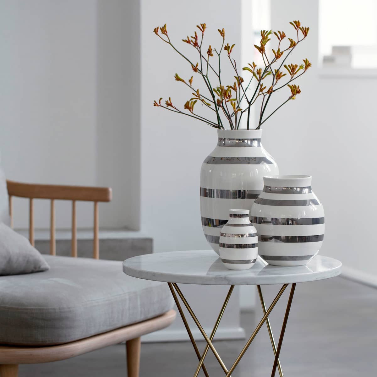 Omaggio vase sølv 20 cm.