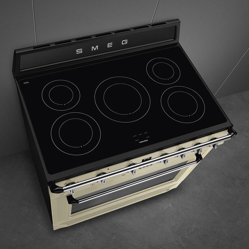 Induksjonskomfyr Victoria TR90IMP 90 cm, creme