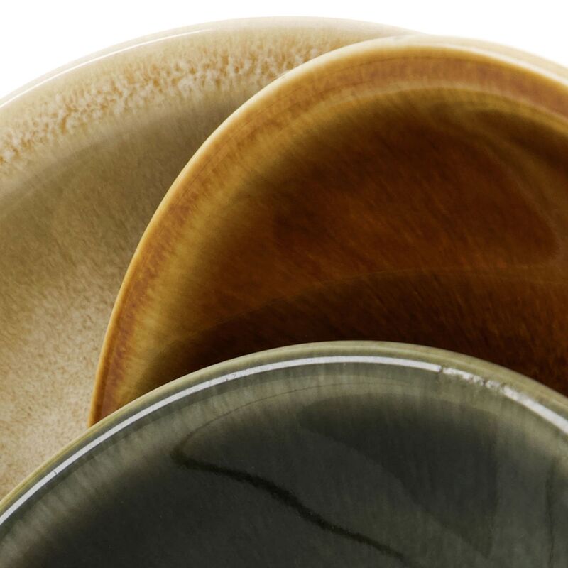 Hala skål grøn/gul/mocha 6 stk.