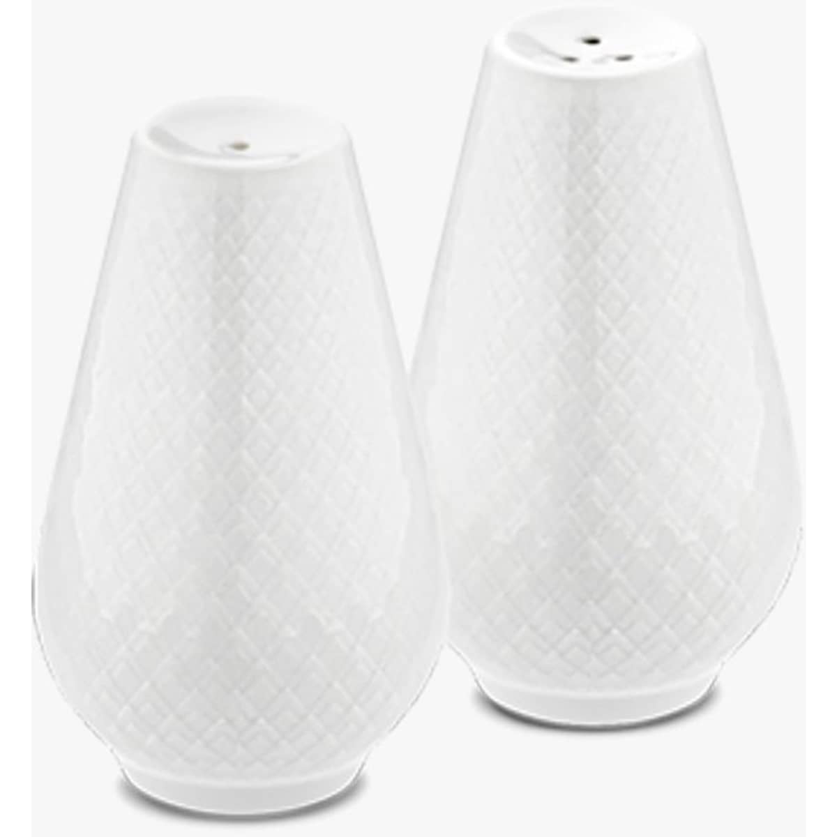 Rhombe salt- og pebersæt 7 cm., hvid