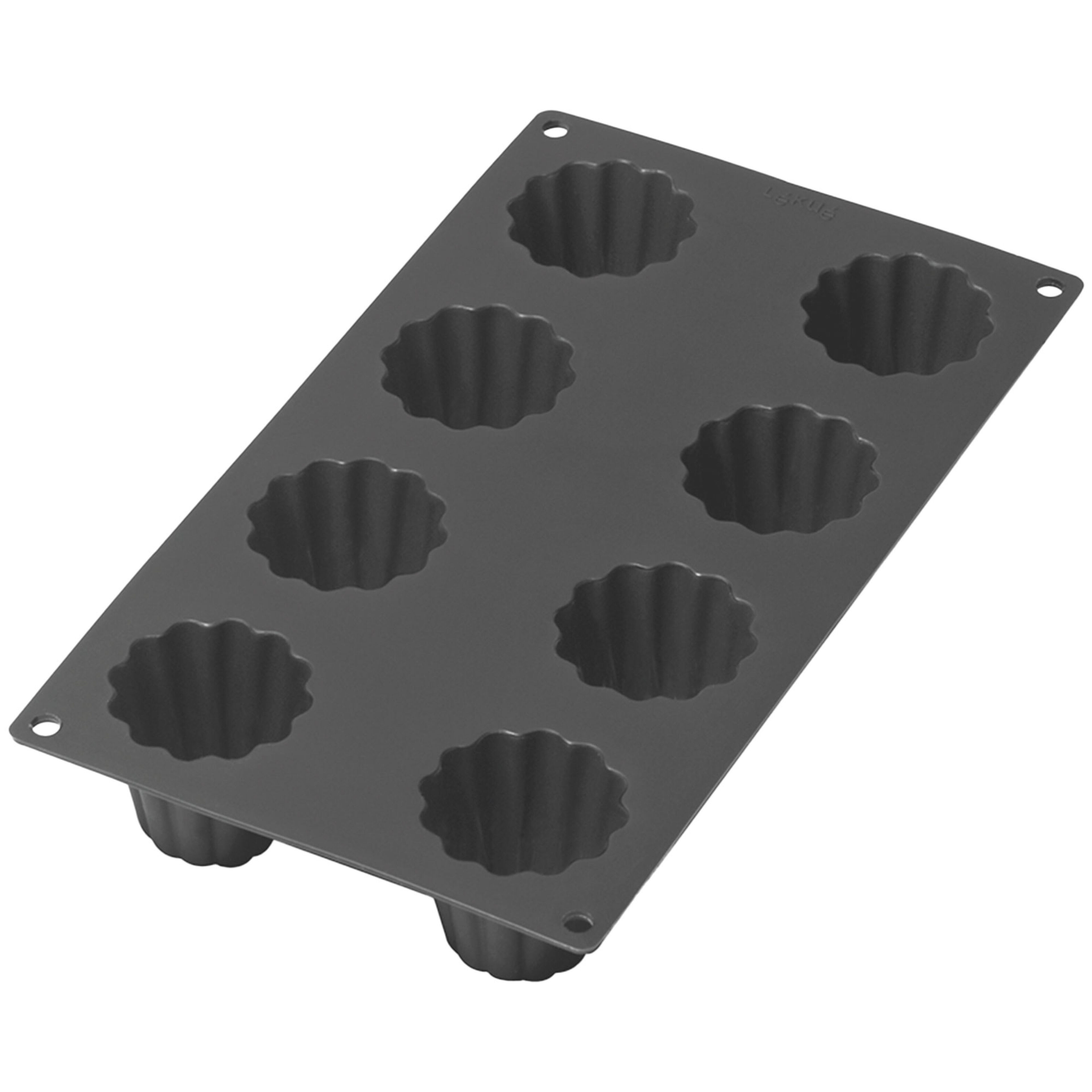 Canelé Bordelais silikonform 8 hål, svart