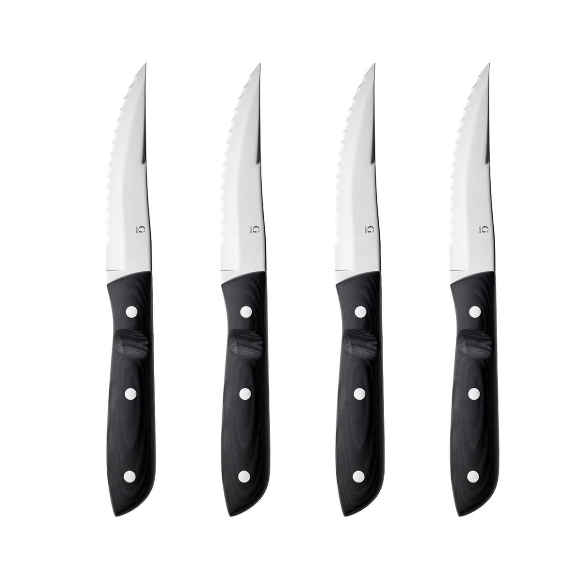 Old Farmer Micarta steakkniv XL 4 dele, sort/stål