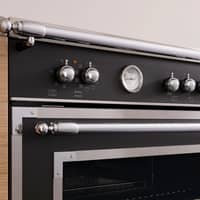 HER96L1ENET Heritage gaskomfur med ovn, 90 cm, mat sort