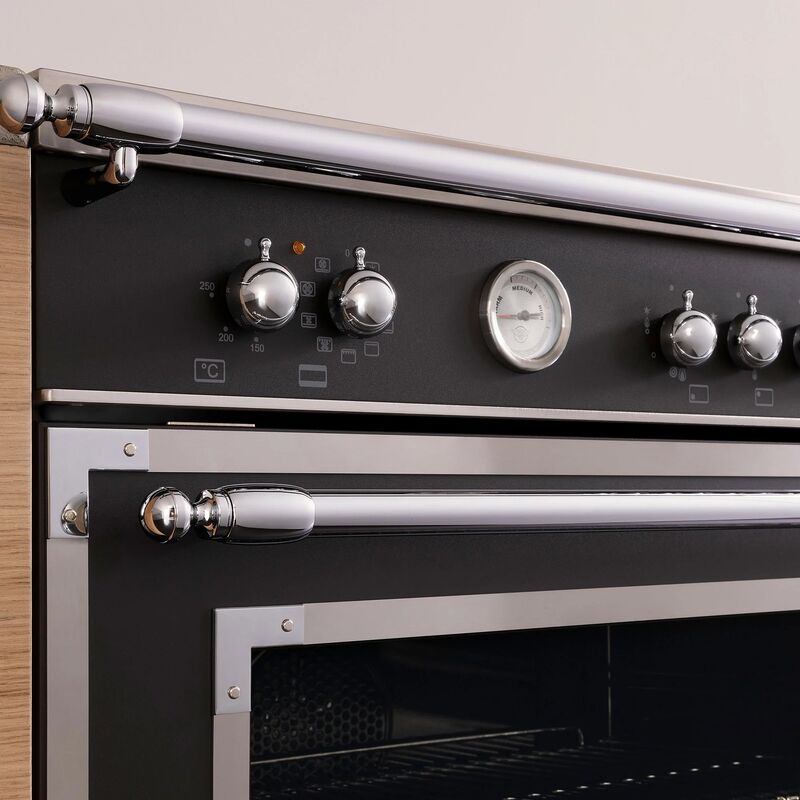 HER96L1ENET Heritage gasspis med singelugn, 90 cm, mattsvart