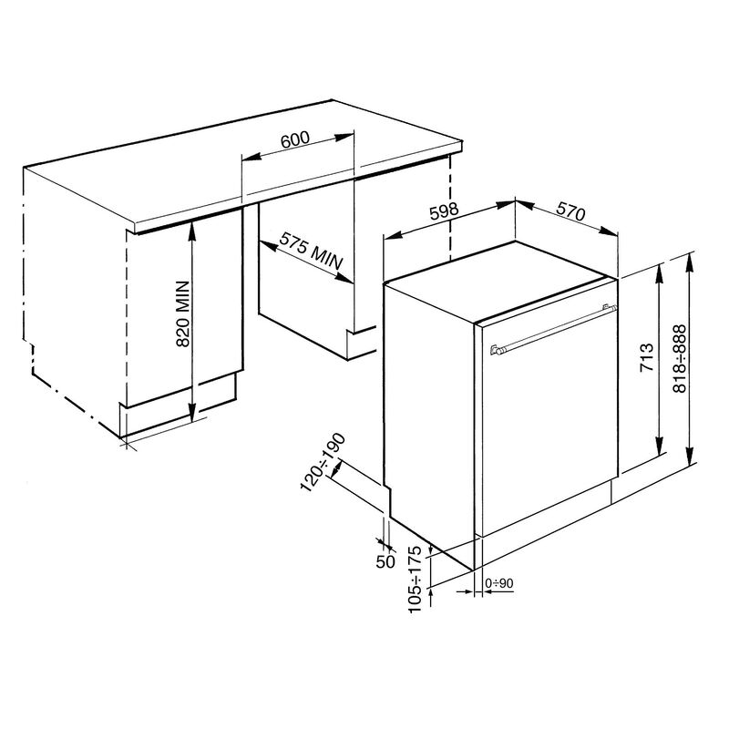 STX325BLLC underbygd oppvaskmaskin, rustfritt stål