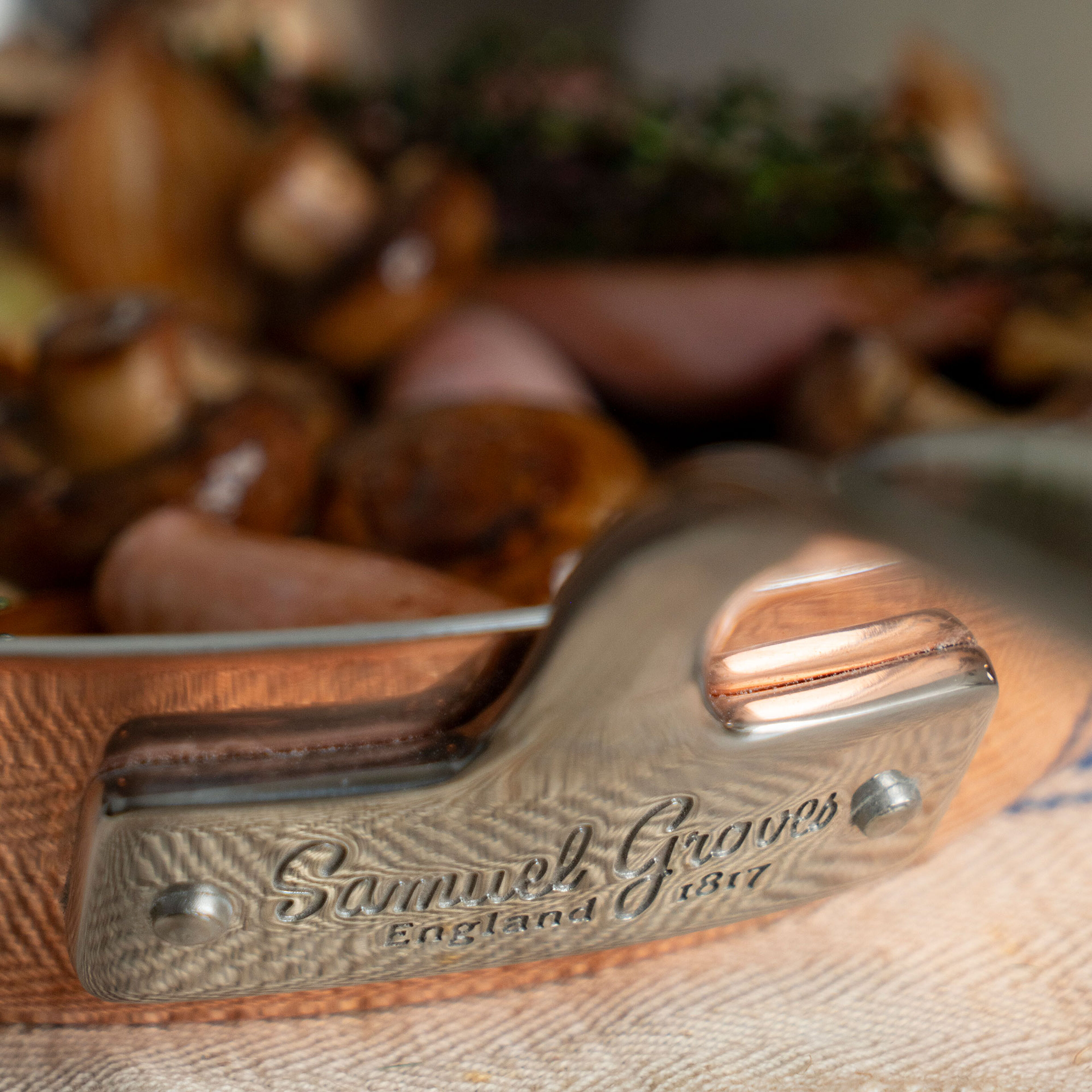 Samuel Groves Stekepanne 26 cm, kobber