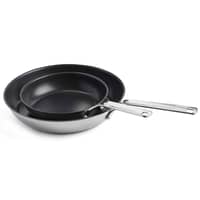 Sett med stekepanner 20 cm + 28 cm, rustfritt stål