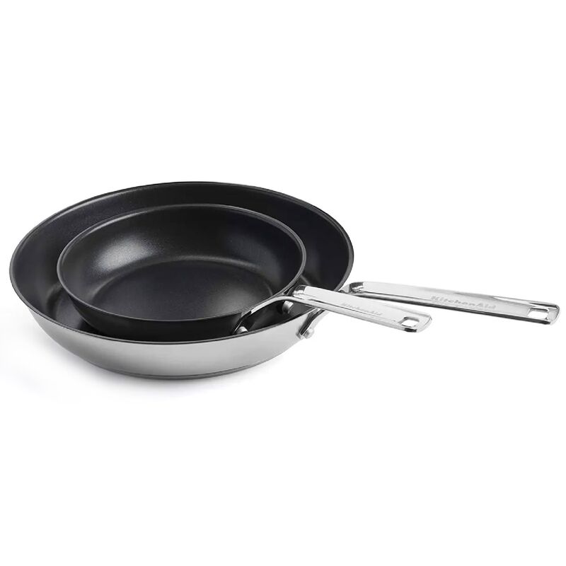 Set med stekpannor 20 cm + 28 cm, rostfritt stål