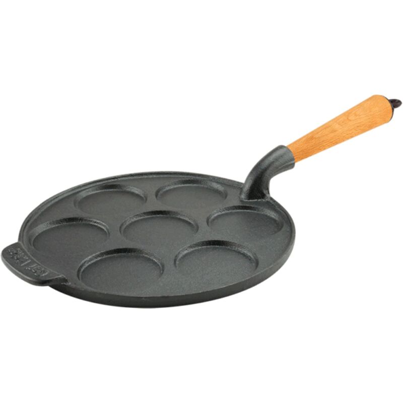 Plättjärn i gjutjärn 23 cm, handtag i bok